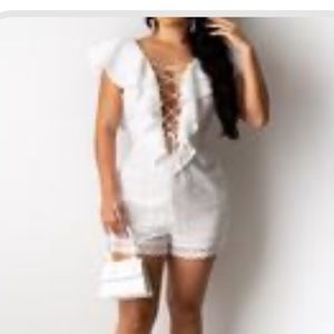 New Diva Boutique lace front romper
